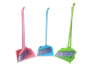 Long Handle Dust Pan Set (Econo Range) Assorted Colours