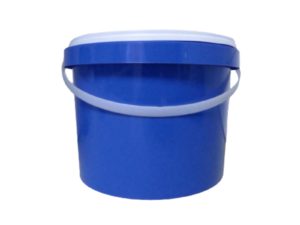 5L Bucket with White Handle + Lid <br> Blue