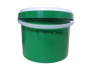 5L Bucket with White Handle + Lid <br> Green
