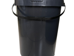 25L Black Bucket With Handle + Lid