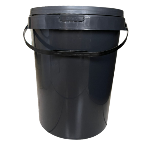 25L Black Bucket With Handle + Lid