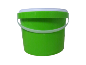 5L Bucket with White Handle + Lid <br> Light Green