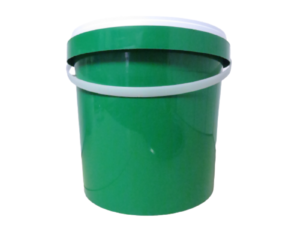 10L Bucket with White Handle + Lid <br> Green