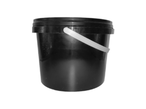 5L Black Bucket With White Handle & Lid