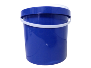 10L Bucket with White Handle + Lid <br> Blue