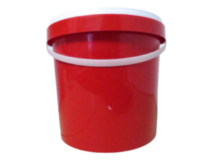 10L Bucket with White Handle + Lid <br> Red