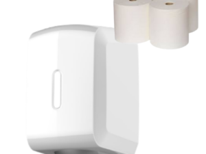 Barrel Paper Towel Dispenser + Maxi Barrel Roll Combo