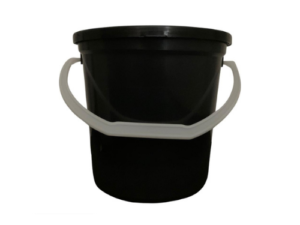 5L Black Bucket With White Handle + Lid