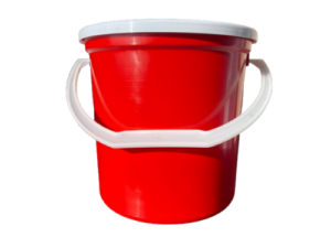 5L Red Bucket With White Handle + Lid