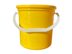 5L Yellow Bucket With White Handle + Lid