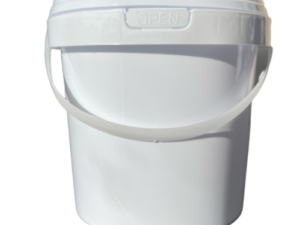 10L White Bucket With Handle + Lid